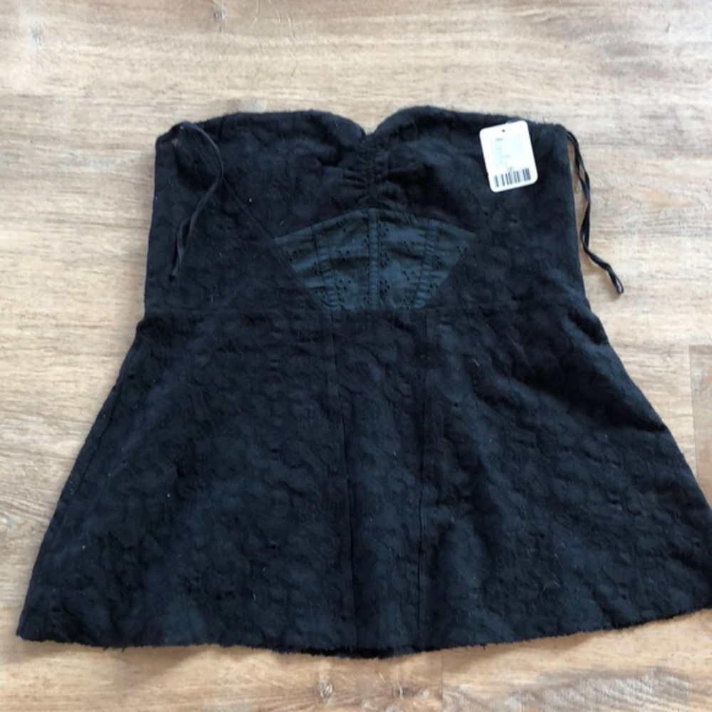 Free people black lace camisole top strapless